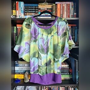 Olivia Moon sheer Billlowy blouse